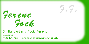 ferenc fock business card